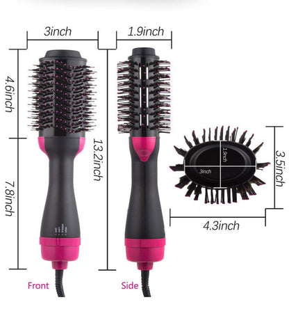 3-in-1 Hair Dryer, Straightener & Hair Curler Brush
